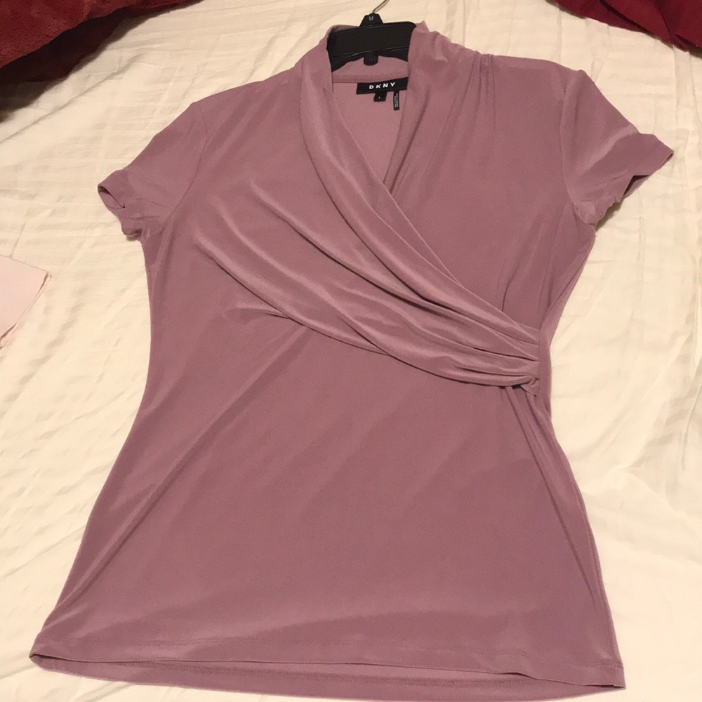 DKNY draped surplice blouse. NWOT.